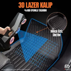 S-Dizayn Dacia Duster 4X4 3D Pro Havuzlu Paspas 2018-2022 A+ Kalite thumb 2