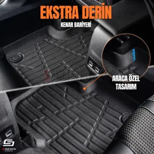 S-Dizayn Dacia Duster 4X4 3D Pro Havuzlu Paspas 2018-2022 A+ Kalite thumb 3