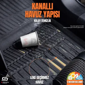 S-Dizayn Dacia Duster 4X4 3D Pro Havuzlu Paspas 2018-2022 A+ Kalite thumb 4