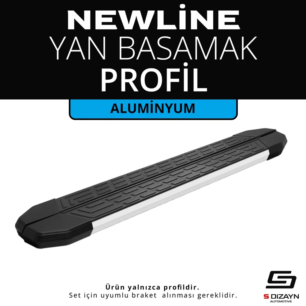 S-Dizayn Newline Aluminyum Yan Basamak Profil 183 Cm Etekli 36lık