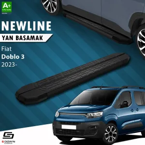 S-Dizayn Fiat Doblo 3 Uzun Şase NewLine Siyah Yan Basamak 213 Cm 2023 Üzeri A+ Kalite thumb 1