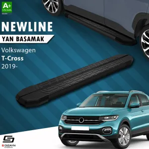 S-Dizayn VW T-Cross NewLine Siyah Yan Basamak 173 Cm 2019-2023 A+ Kalite thumb 1