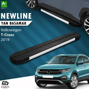 S-Dizayn VW T-Cross NewLine Aluminyum Yan Basamak 173 Cm 2019-2023 A+ Kalite thumb 1