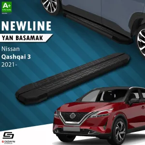 Nissan Qashqai 2021-Günümüz (J12) uyumlu 3 NewLine Siyah Yan Basamak 173 Cm 2021 Üzeri A+ Kalite modelleri Oto Aksesuar Shop'de. Kaliteli malzeme, hızlı kargo