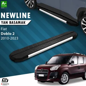 S-Dizayn Fiat Doblo 2 Uzun Şase NewLine Krom Yan Basamak 223 Cm 2010-2023 A+ Kalite thumb 1
