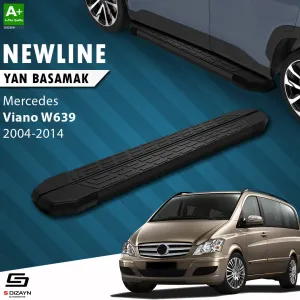 S-Dizayn Mercedes Viano W639 Uzun Şase NewLine Siyah Yan Basamak 253 Cm 2004-2014 A+ Kalite thumb 1