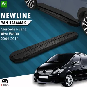S-Dizayn Mercedes Vito W639 Kısa Şase NewLine Siyah Yan Basamak 233 Cm 2004-2014 A+ Kalite thumb 1