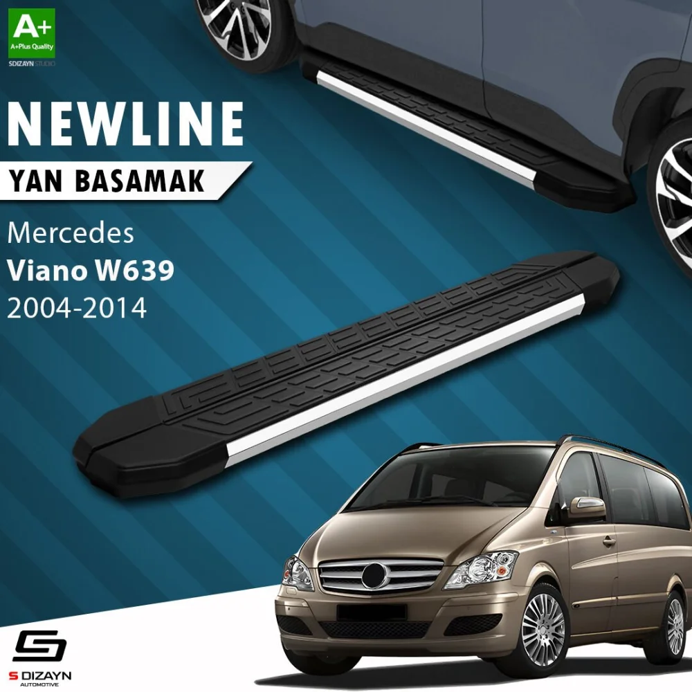 S-Dizayn Mercedes Viano W639 Kısa Şase NewLine Krom Yan Basamak 233 Cm 2004-2014 A+ Kalite