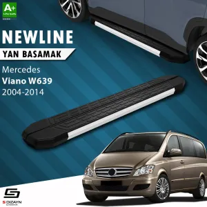 S-Dizayn Mercedes Viano W639 Kısa Şase NewLine Aluminyum Yan Basamak 233 Cm 2004-2014 A+ Kalite thumb 1