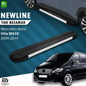 S-Dizayn Mercedes Vito W639 Kısa Şase NewLine Aluminyum Yan Basamak 233 Cm 2004-2014 A+ Kalite thumb 1