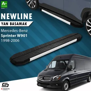 S-Dizayn Mercedes Sprinter W901 Orta Şase NewLine Aluminyum Yan Basamak 263 Cm 1998-2006 A+ Kalite thumb 1