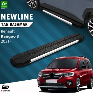 S-Dizayn Renault Kangoo 3 Uzun Şase NewLine Krom Yan Basamak 223 Cm 2021 Üzeri A+ Kalite thumb 1