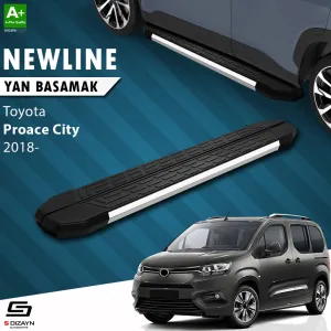 S-Dizayn Toyota Proace City Uzun Şase NewLine Krom Yan Basamak 213 Cm 2018 Üzeri A+ Kalite thumb 1