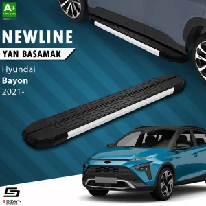 Hyundai Bayon 2021-Günümüz (BC3 CUV) uyumlu NewLine Aluminyum Yan Basamak 173 Cm 2021-2024 A+ Kalite modelleri Oto Aksesuar Shop'de. Kaliteli malzeme, hızlı
