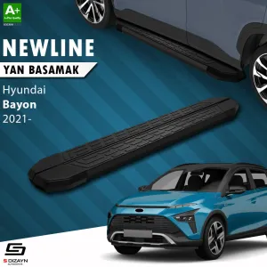 Hyundai Bayon 2021-Günümüz (BC3 CUV) uyumlu NewLine Siyah Yan Basamak 173 Cm 2021-2024 A+ Kalite modelleri Oto Aksesuar Shop'de. Kaliteli malzeme, hızlı kargo