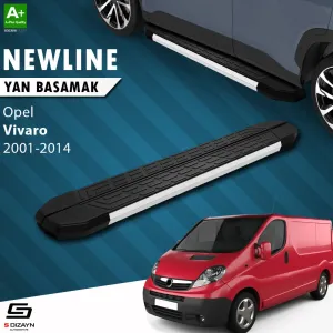 S-Dizayn Opel Vivaro A Uzun Şase NewLine Aluminyum Yan Basamak 263 Cm 2001-2014 A+ Kalite thumb 1