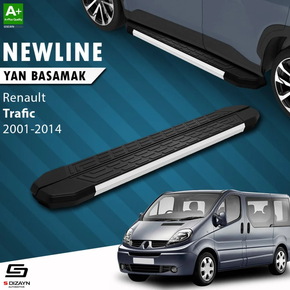 S-Dizayn Renault Trafic 2 Kısa Şase NewLine Aluminyum Yan Basamak 223 Cm 2001-2014 A+ Kalite