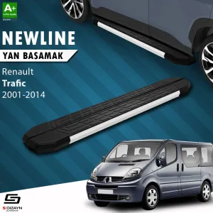 S-Dizayn Renault Trafic 2 Kısa Şase NewLine Aluminyum Yan Basamak 223 Cm 2001-2014 A+ Kalite thumb 1