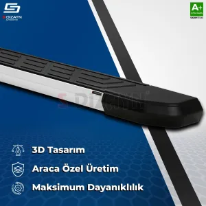 S-Dizayn Renault Trafic 2 Kısa Şase NewLine Aluminyum Yan Basamak 223 Cm 2001-2014 A+ Kalite thumb 4