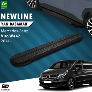S-Dizayn Mercedes Vito W447 Kısa Şase NewLine Siyah Yan Basamak 233 Cm 2014 Üzeri A+ Kalite thumb 1