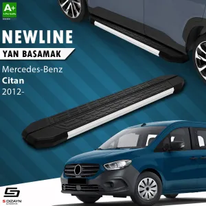 S-Dizayn Mercedes Citan Uzun Şase NewLine Aluminyum Yan Basamak 223 Cm 2012-2021 A+ Kalite thumb 1