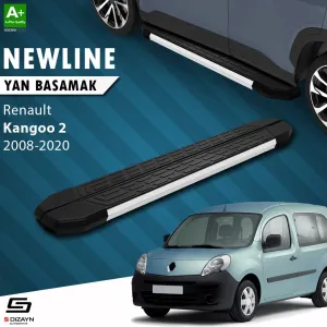 S-Dizayn Renault Kangoo 2 Uzun Şase NewLine Aluminyum Yan Basamak 223 Cm 2008-2020 A+ Kalite thumb 1