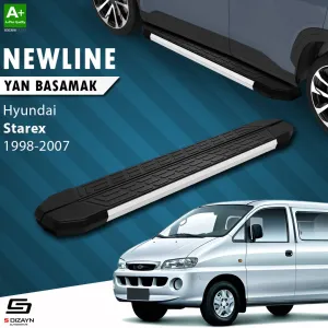 S-Dizayn Hyundai H-1 Starex Uzun Şase NewLine Aluminyum Yan Basamak 213 Cm 1998-2007 A+ Kalite thumb 1