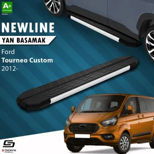 S-Dizayn Ford Tourneo Custom Kısa Şase NewLine Aluminyum Yan Basamak 203 Cm 2012-2023 A+ Kalite thumb 1