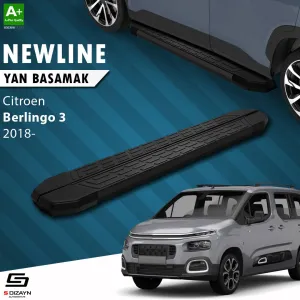 Citroen Berlingo 2018-Günümüz (K9) uyumlu 3 Uzun Şase NewLine Siyah Yan Basamak 213 Cm 2018 Üzeri A+ Kalite modelleri Oto Aksesuar Shop'de. Kaliteli malzeme,