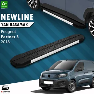 Peugeot Partner 2018-Günümüz (K9) uyumlu 3 Uzun Şase NewLine Aluminyum Yan Basamak 213 Cm 2018 Üzeri A+ Kalite modelleri Oto Aksesuar Shop'de. Kaliteli