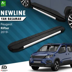 S-Dizayn Peugeot Rifter Uzun Şase NewLine Krom Yan Basamak 213 Cm 2019 Üzeri A+ Kalite thumb 1