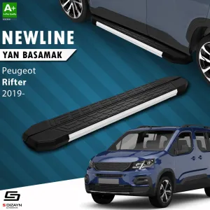 S-Dizayn Peugeot Rifter Uzun Şase NewLine Aluminyum Yan Basamak 213 Cm 2019 Üzeri A+ Kalite thumb 1