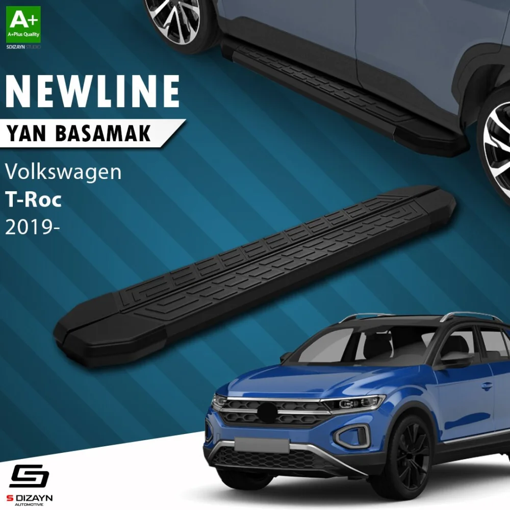 VW T-Roc NewLine Siyah Yan Basamak 173 Cm 2019-2025 A+ Kalite
