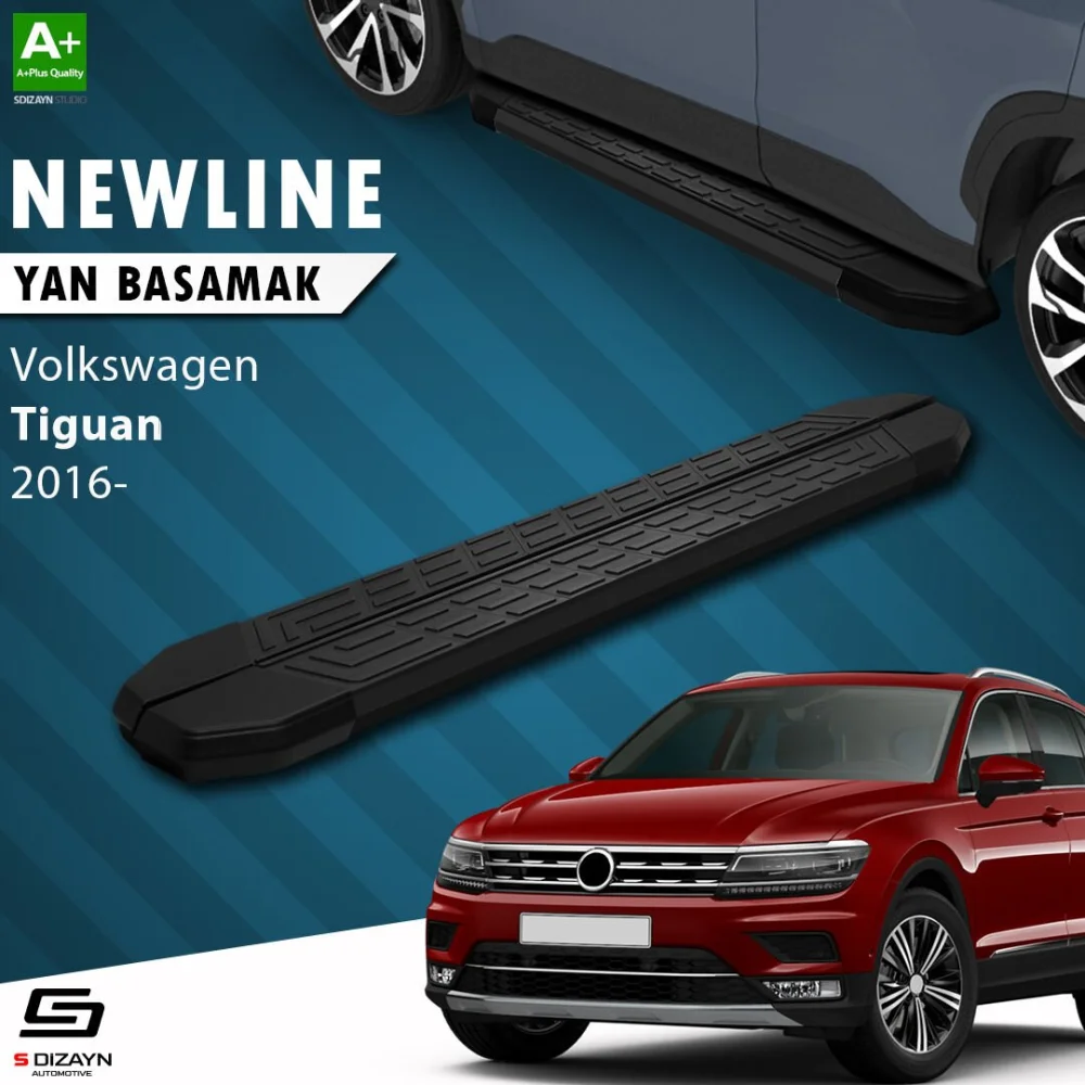 VW Tiguan 2 NewLine Siyah Yan Basamak 173 Cm 2016-2024 A+ Kalite