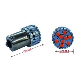 1156 Dekoratif stop led ampul tek duy kırmızı 12V 4W canbus / LAAM951-2 - Görsel 2