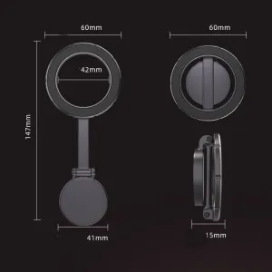 Metal ayarlı mıknatıslı 360 derece telefon tutacağı- nikel / SYTE207 - Görsel 4