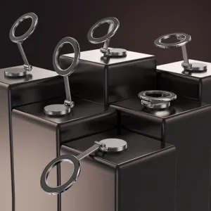 Metal ayarlı mıknatıslı 360 derece telefon tutacağı- nikel / SYTE207 - Görsel 5