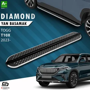 TOGG T10X 2023-Günümüz (T10X) uyumlu Diamond Krom Yan Basamak 203 Cm 2023 Üzeri modelleri Oto Aksesuar Shop'de. Kaliteli malzeme, hızlı kargo ve güvenli