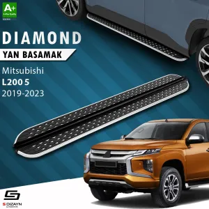 S-Dizayn Mitsubishi L200 5 Makyajlı Diamond Krom Yan Basamak 203 Cm 2019-2023 thumb 1