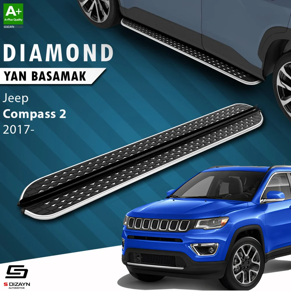S-Dizayn Jeep Compass 2 Diamond Krom Yan Basamak 173 Cm 2017 Üzeri