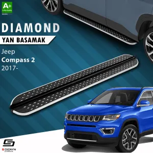 S-Dizayn Jeep Compass 2 Diamond Krom Yan Basamak 173 Cm 2017 Üzeri thumb 1