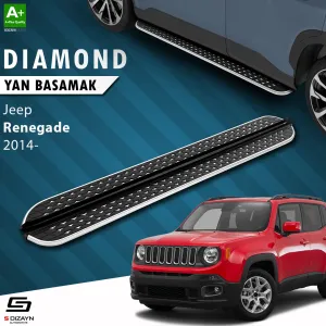 S-Dizayn Jeep Renegade Diamond Krom Yan Basamak 173 Cm 2014 Üzeri thumb 1