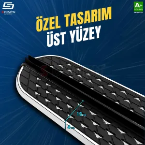 S-Dizayn VW Transporter T6 Kısa Şase Diamond Krom Yan Basamak 213 Cm 2015-2019 thumb 3