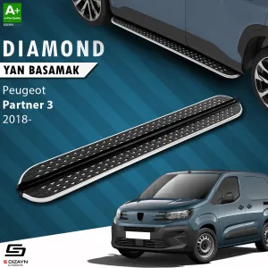Peugeot Partner 2018-Günümüz (K9) uyumlu 3 Diamond Krom Yan Basamak 203 Cm 2018 Üzeri modelleri Oto Aksesuar Shop'de. Kaliteli malzeme, hızlı kargo ve güvenli
