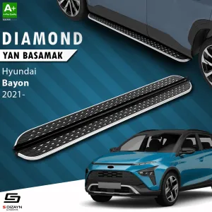 Hyundai Bayon 2021-Günümüz (BC3 CUV) uyumlu Diamond Krom Yan Basamak 173 Cm 2021-2024 modelleri Oto Aksesuar Shop'de. Kaliteli malzeme, hızlı kargo ve güvenli