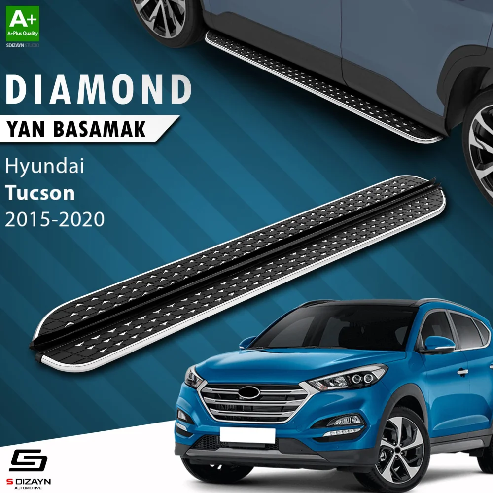 S-Dizayn Hyundai Tucson 3 Diamond Krom Yan Basamak 173 Cm 2015-2020