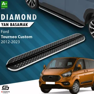 Ford Tourneo Custom V362/V362 Fl Kısa Şase Diamond Krom Yan Basamak 203 Cm 2012-2023 A+ Kalite