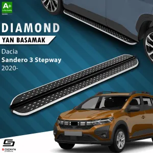Dacia Sandero 2020-Günümüz (DJF) uyumlu 3 Stepway Diamond Krom Yan Basamak 183 Cm 2020 Üzeri modelleri Oto Aksesuar Shop'de. Kaliteli malzeme, hızlı kargo ve
