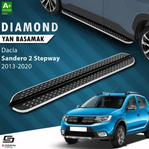 Dacia Sandero 2012-2020 (B52) uyumlu 2 Stepway Diamond Krom Yan Basamak 173 Cm 2013-2020 modelleri Oto Aksesuar Shop'de. Kaliteli malzeme, hızlı kargo ve