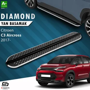 Citroen C3 Aircross 2017-2024 (A88) uyumlu Diamond Krom Yan Basamak 183 Cm 2017 Üzeri modelleri Oto Aksesuar Shop'de. Kaliteli malzeme, hızlı kargo ve güvenli